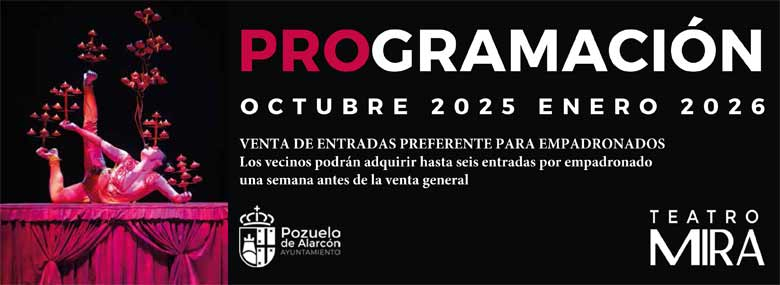 Programación Teatro MIRA octubre 2025 - enero 2026